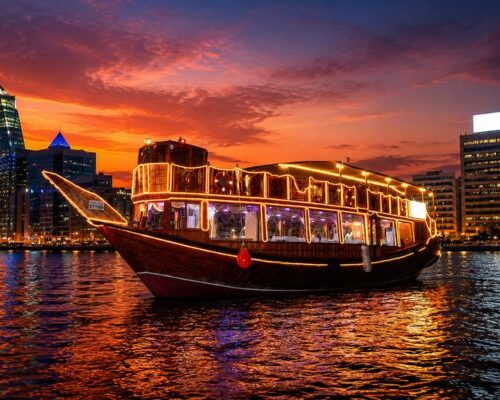 Basic dhow cruise Dubai Creek with Tanoura dance and buffet dinner