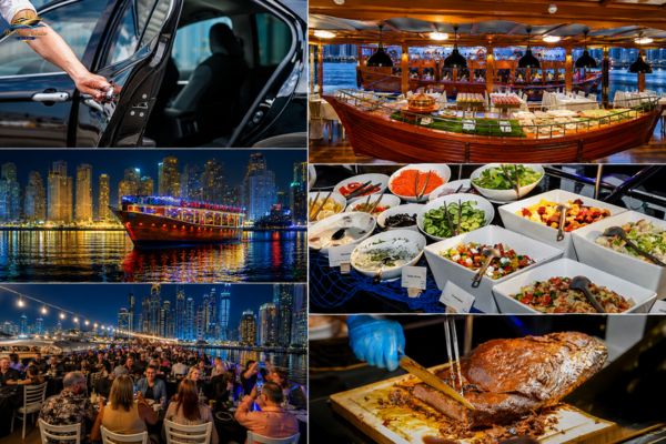 Dhow cruise Dubai Marina with skyline views