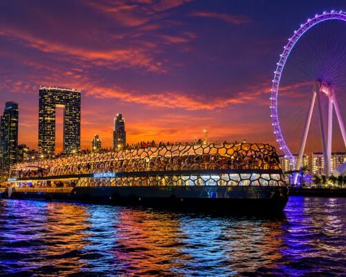 Standard Lotus Mega Yacht dinner cruise Dubai Marina with live DJ
