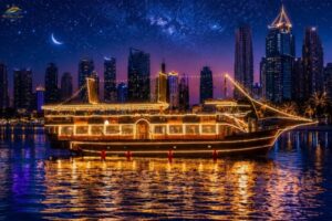 1.5 Hour Lower and Upper Deck Dhow Cruise Al Seef Dubai With Buffet, Tanoura & Panda Dance