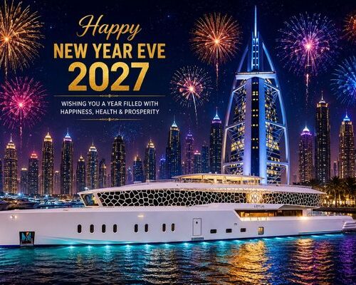 Mega yacht New Year party Dubai with pool and fireworks Mega yacht New Year party Dubai with pool and fireworks