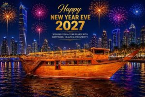 New Year Al Mansour Dhow Cruise Dubai Marina 2027 – Luxury Traditional Dhow with Fireworks & Gourmet Dining