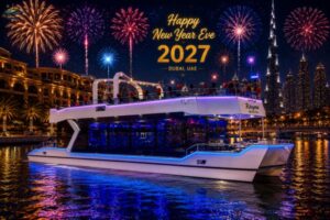 Rawan New Year Canal Cruise Dubai With Burj Khalifa Fireworks 2026/2027 – Buffet Dinner & Tanoura Show