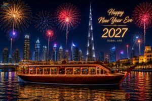 New Year Eve Dhow Cruise Dubai Creek With Buffet Dinner, Burj Khalifa Fireworks View