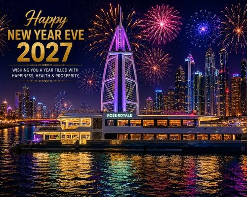 New Year Rose Royale 165ft mega yacht Dubai with fireworks New Year Rose Royale 165ft mega yacht Dubai with fireworks